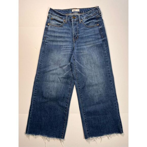 OAT Denim - OAT NY The Shari Cropped Wide Leg Denim Size 6 Size 28 PO201607 Raw Hem Jeans